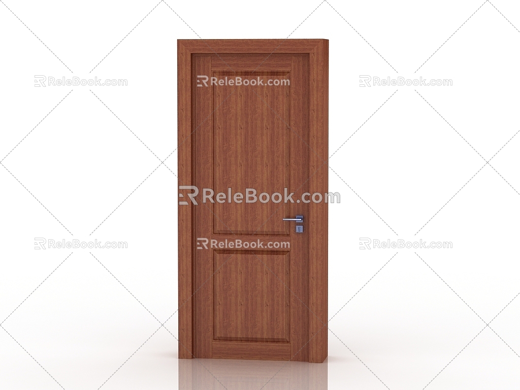 Modern solid wood door interior door door 3d model