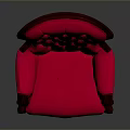 Classic Style Red Tufted Armchair With Wooden Frame And Upholstered Design Furniture