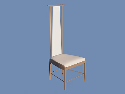 Elegant Modern Leisure Chair With Golden Frame And White Cushion Backrest 3d model