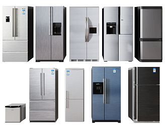 Modern refrigerator combination 3d model