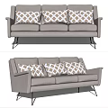 Modern three-seat sofa multiplayer sofa 3d model