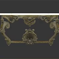 Ornate Decorative Table With Gold Carved Legs And White Glass Top