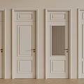 White Interior Doors With Different Panel Designs And Glass Inserts For Home 3d model