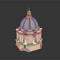Classical Dome Building Model With Octagonal Base Columns Arches And Spire 3d model