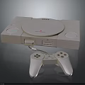 Sony Classic Game Console Unit With Dual Controllers And Disc Drive 3d model