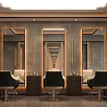 Modern Luxury Beauty Hair Salon Interior Design With Backlit Mirrors And Professional Comfortable Styling Chairs