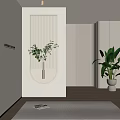 Modern Linear Lighting Partition Interior Design With Green Plant And Vase