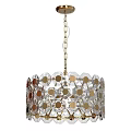 Modern Crystal Chandelier with Geometric Octagonal Design and Gold Hanging Chain