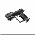 Futuristic Sci Fi Weapon Design Metallic Pistol With Detailed Structure And Grip