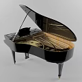 Classic Black Grand Piano With Polished Surface And Elegant Design For Musical Instruments