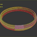 Brown Woven Circular Decor Piece With Textured Pattern On Dark Reflective Background 3d model