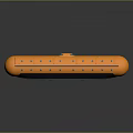 Orange Streamlined Underwater Submarine With Small Blue Windows And Smooth Surface 3d model
