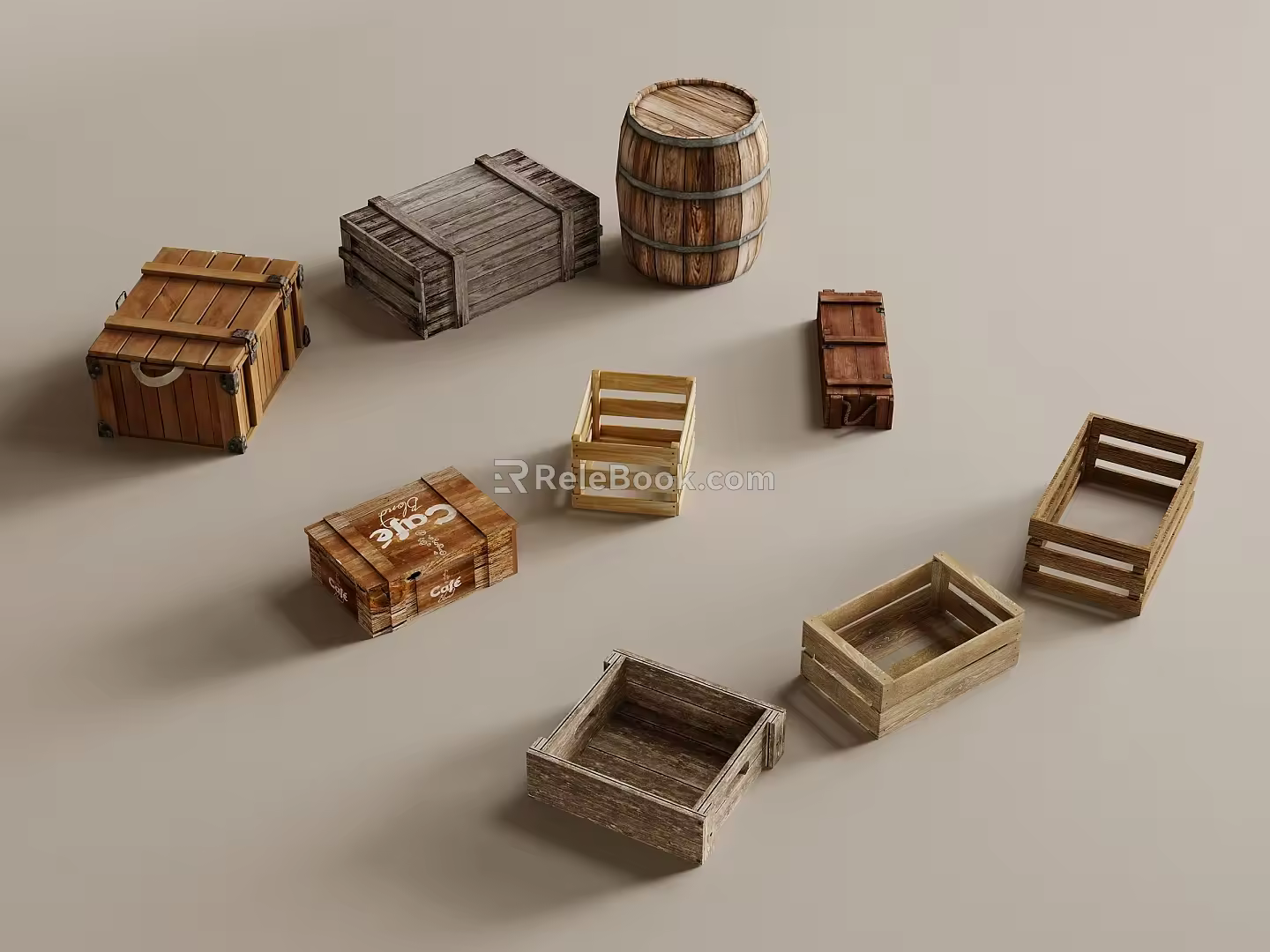 Modern Wooden Box Storage Box Toolbox Package Box Beer Box 3d model