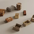 Modern Wooden Box Storage Box Toolbox Package Box Beer Box 3d model