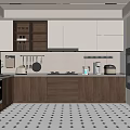 Modern Kitchen Cabinets Featuring Wooden And White Design With Countertop And Appliances