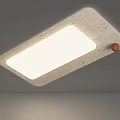 Modern Square Flush Mount Ceiling Light With White Luminous Panel And Wooden Accent 3d model
