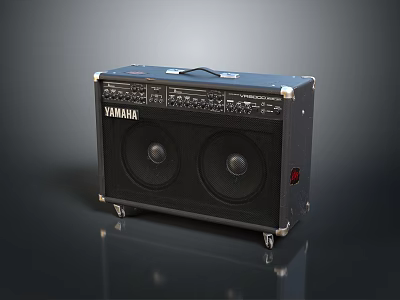 YAMAHA Portable Electric Amplifier Speaker Cabinet With Dual Speakers And Control Panel 3d model