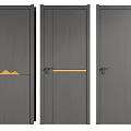 Black Flush Doors With Sleek Design And Decorative Lines In Various Styles 3d model