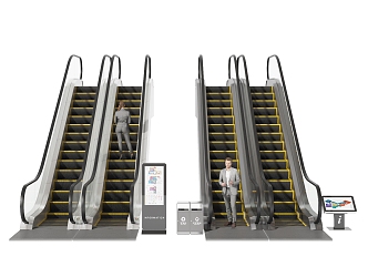 modern escalator 3d model