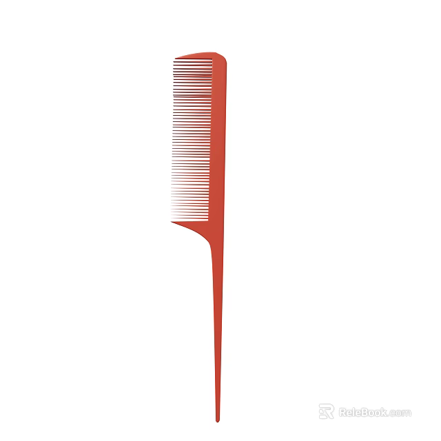 Red Plastic Comb An Essential Household Item For Daily Hair Care 3d model 