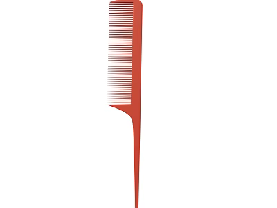 Red Plastic Comb An Essential Household Item For Daily Hair Care 3d model