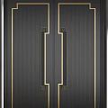 Elegant Modern Interior Design Featuring Black Double Doors With Gold Accents 3d model