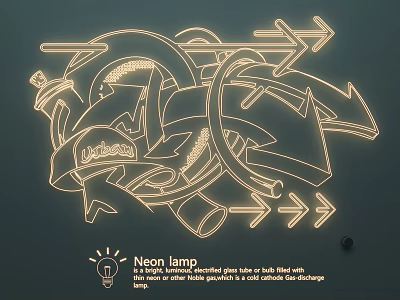 Creative Neon Lamp Combination With Modern Design And Unique Arrow Shapes 3d model
