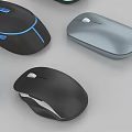 Modern Wireless Computer Mice With Different Colors Ergonomic Design For Office And Gaming 3d model