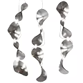 Modern Silver Wavy Metal Leaf Shaped Hanging Chandelier With Decorative Lights