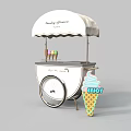 Mobile Ice Cream Cart With Sweetie Dreams Canopy Ice Cream Cones And ENJOY Sign