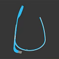 Blue Transparent Jewelry Design With Crystal Accent On Black Reflective Surface