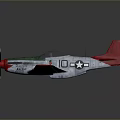 Vintage Airplane Model With Red Tail Green Cockpit And White Star On Wings