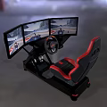 Amusement Equipment with Three Screens Steering Wheel and Red Black Seat for Simulation Driving Experience