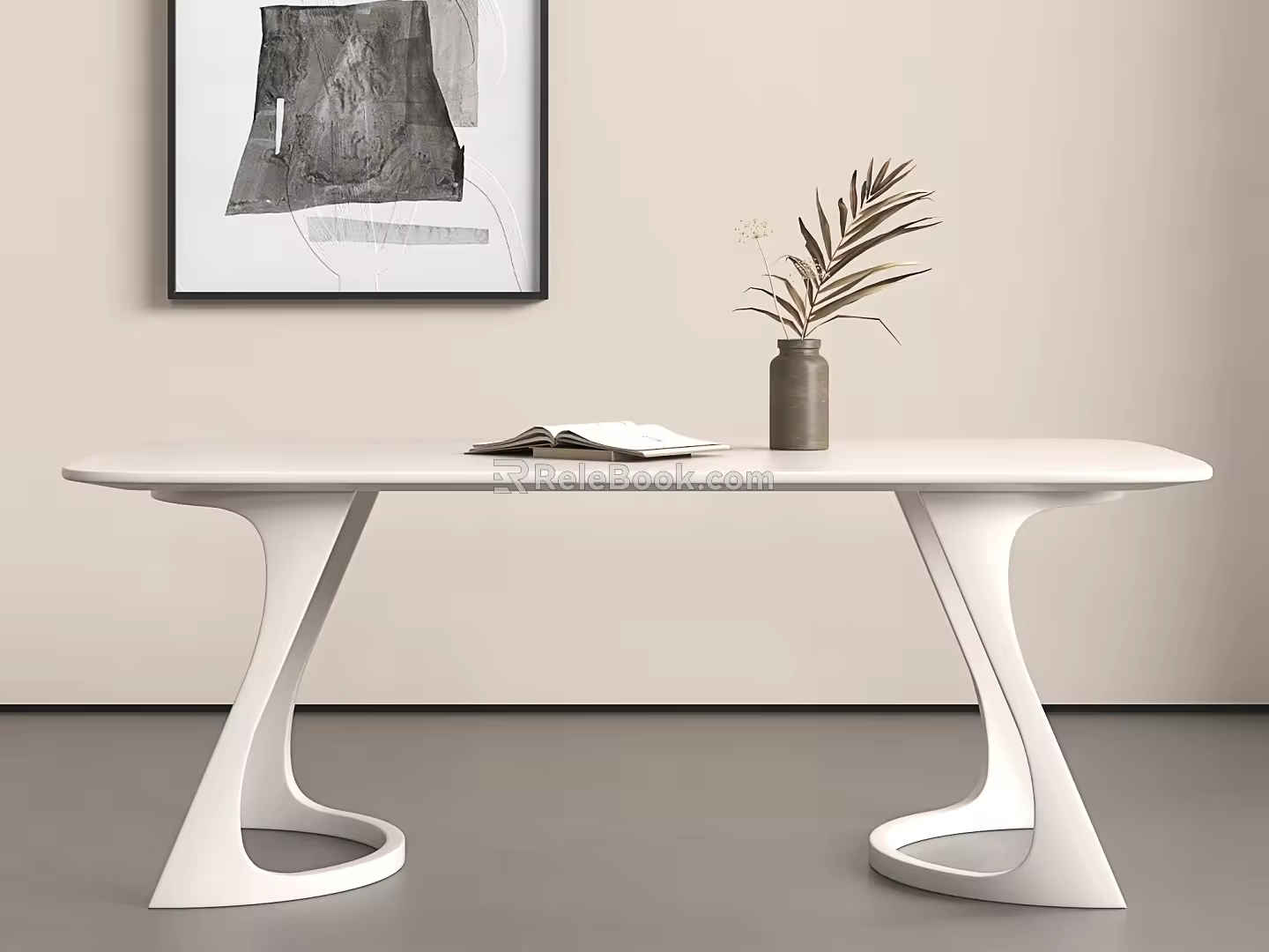 Cream Style Dining Table Modern Dining Table Simple Dining Table 3d model