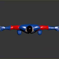 Game Movie Superhero Character Wearing Red Blue Costume With S Logo Outstretched Arms 3d model