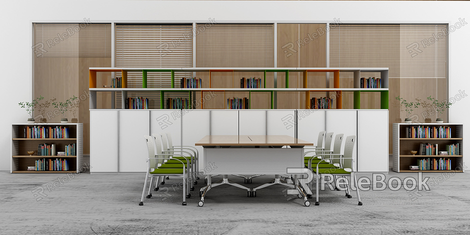 Modern conference table and chair station model