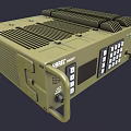Military Style Olive Green Portable Digital Device With Heat Sink Grille Control Panel Buttons Handle