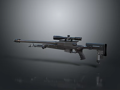 Modern Tactical Sniper Rifle With High Precision Scope And Military Design Features 3d model