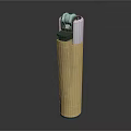 Portable Yellow Lighter with Silver Metal Top and Black Base Design