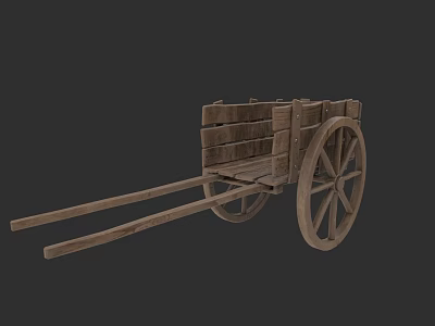 Antique Wooden Car With Traditional Design And Spoked Wheels Details 3d model