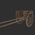 Antique Wooden Car With Traditional Design And Spoked Wheels Details