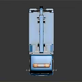 Blue Tow Truck With Yellow Warning Lights White Front And Towing Equipment 3d model