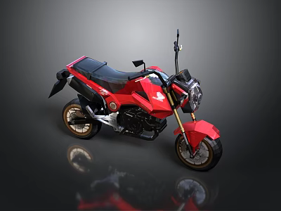 Red Sporty Modern Motorcycle With Black Seat And Sleek Alloy Wheels Design 3d model