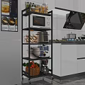 Modern Black Metal Bathroom Cabinet Rack With Storage Shelves For Toiletries And Towels