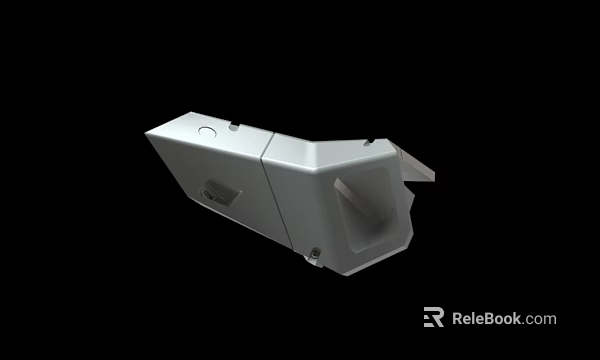 White Industrial Mechanical Component With Geometric Shape And Connection Holes 3d model 