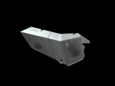 White Industrial Mechanical Component With Geometric Shape And Connection Holes 3d model
