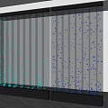 Modern Transparent Partition With Blue Light Dots And Contemporary Interior Lighting 3d model
