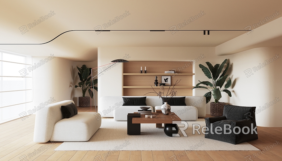 Quiet living room home living room model