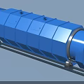 Industrial Blue Rotary Drum Equipment Featuring Cylindrical Body And Support Frame