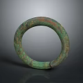 Vintage Bronze Bracelet Ornament With Green Patina Open Circular Fashion Accessory